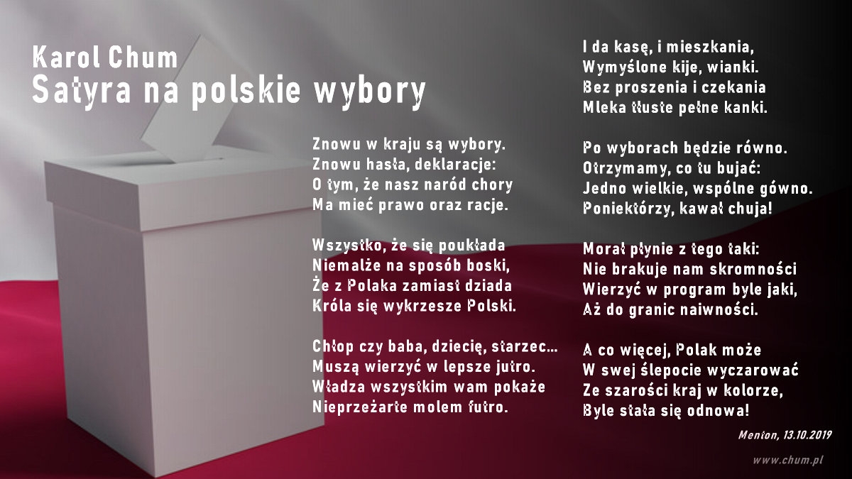 🔖Karol Chum: Satyra na polskie wybory /349/